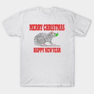 Merry Christmas Happy new Year Mask T-Shirt